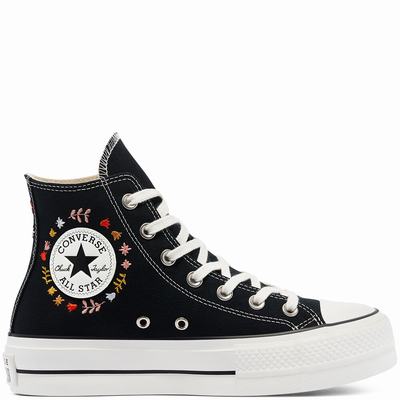 Női Converse It's Okay To Wander Platform Chuck Taylor All Star Platform Cipő CO1287649 Fekete/Fehér